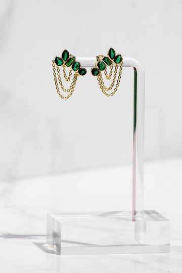 ATHENA EARRINGS- EMERALD